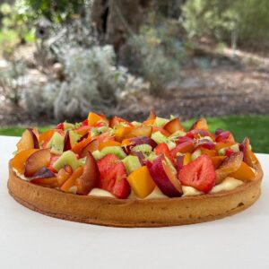 Tarte aux fruits frais et tarte au chocolat